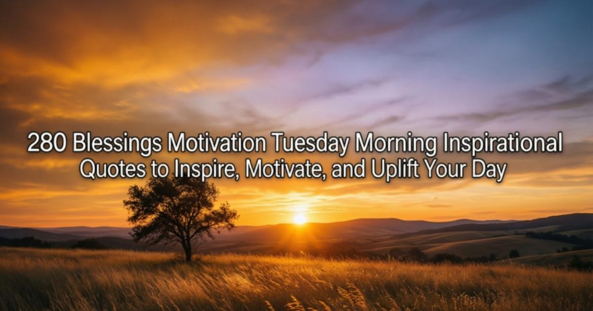 280 Blessings Motivation Tuesday Morning Inspirational Quotes to Inspire, Motivate, and Uplift Your Day